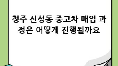 청주 산성동 중고차 현금 매입 최고가!