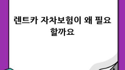 렌트카 자차보험: 안전하고 똑똑한 여행 가이드